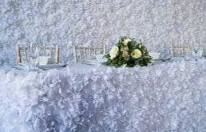 Flower Top Table Skirt Hire