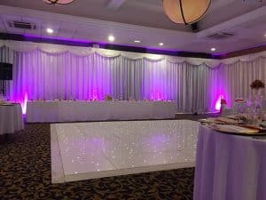 White Pleated Drapes Hire