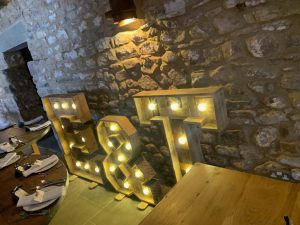 Rustic Light Up Initials & Letters Hire