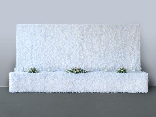 White Flower Wall - Black & White Wedding Theme