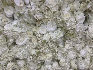 Deluxe White Flower Wall Backdrop Hire