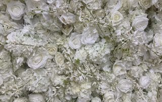 Deluxe White Flower Wall Backdrop Hire