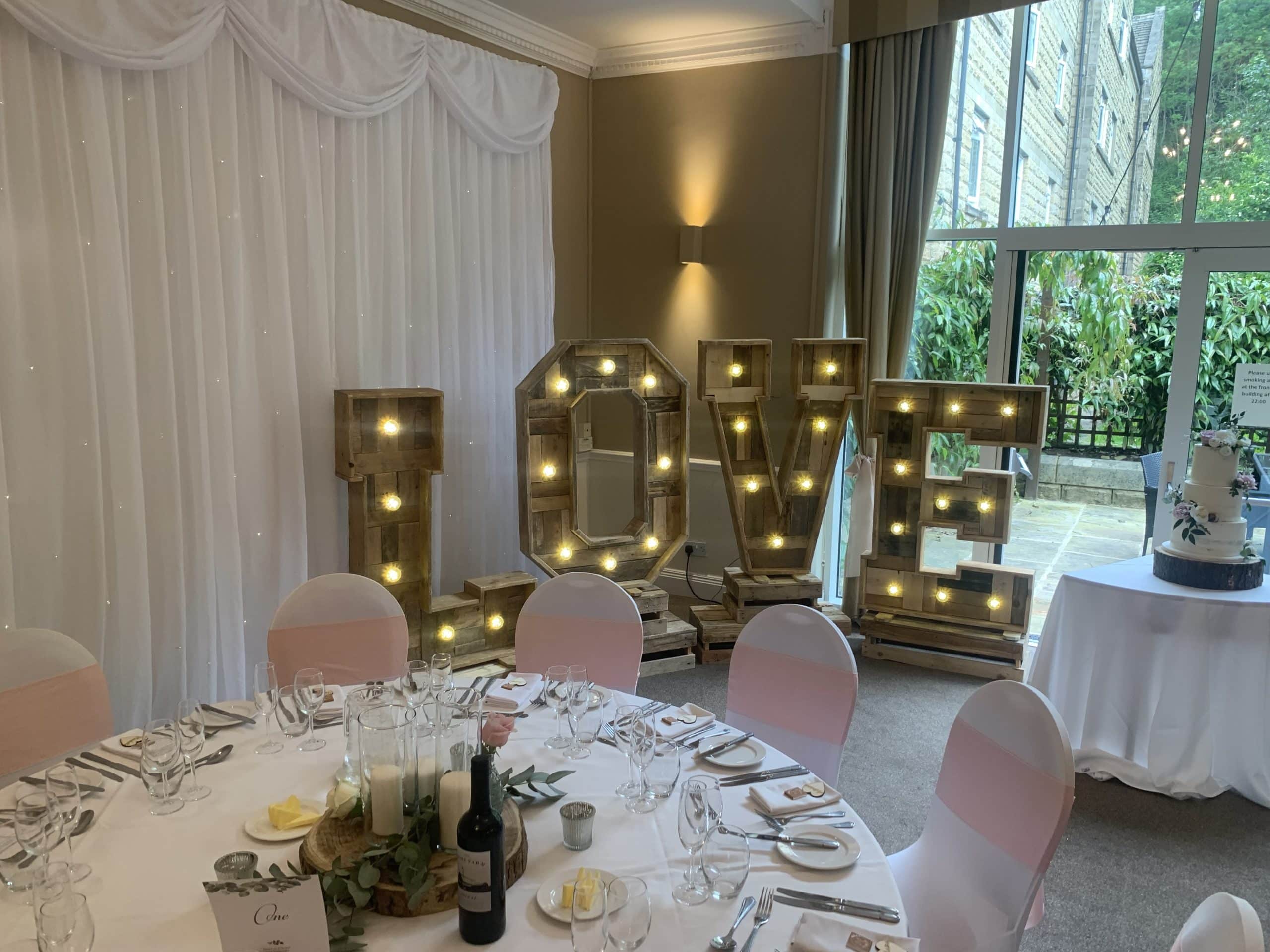 Rustic LOVE Letters - Hollins Hall