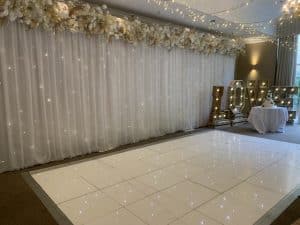 Starlight Backdrop with Nude Floral Top Runner